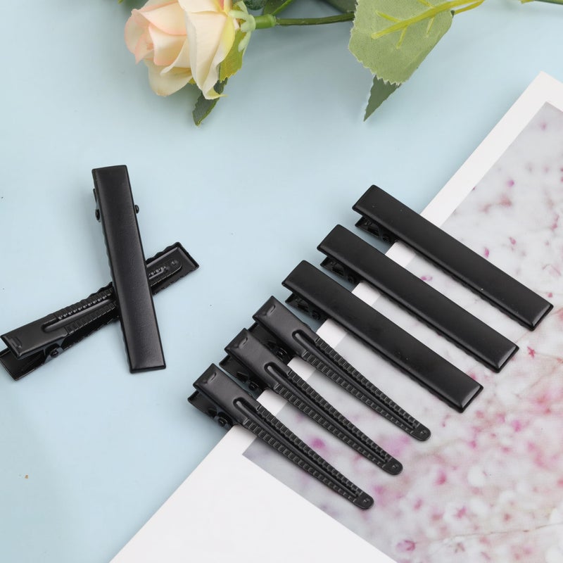 YAKA 50 Pack 1-3/4 Inch(45 mm) Black Alligator Hair Clip Flat Top with Teeth for Arts & Crafts Projects,Teeth Single Prong Metal Clips Hairbow Accessory,Hair Care,Woman - Image 5